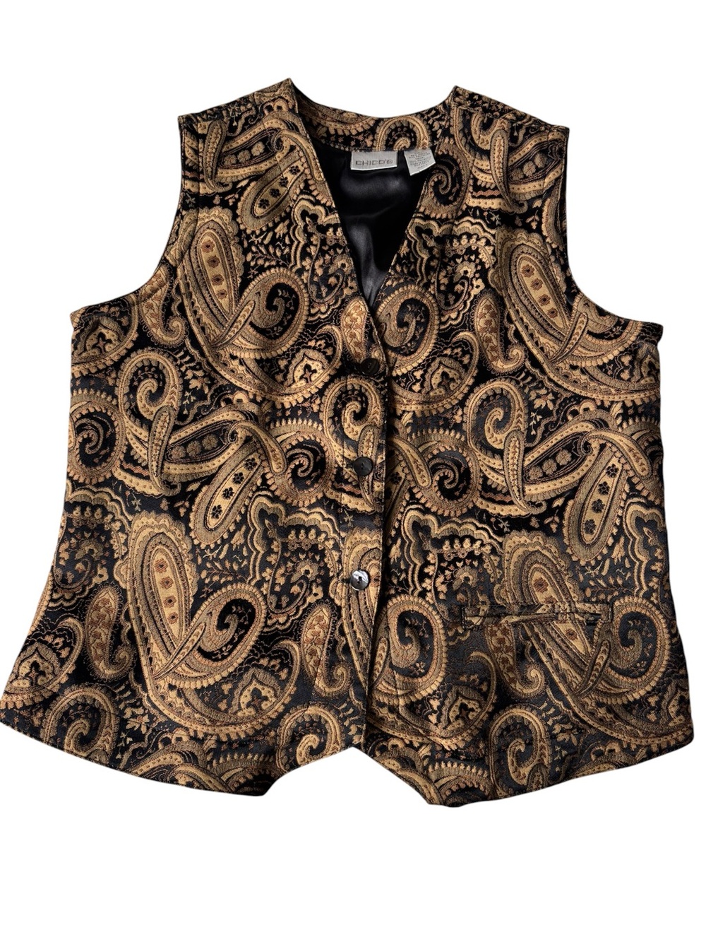 Vintage Chico’s paisley brocade vest 🖤✨